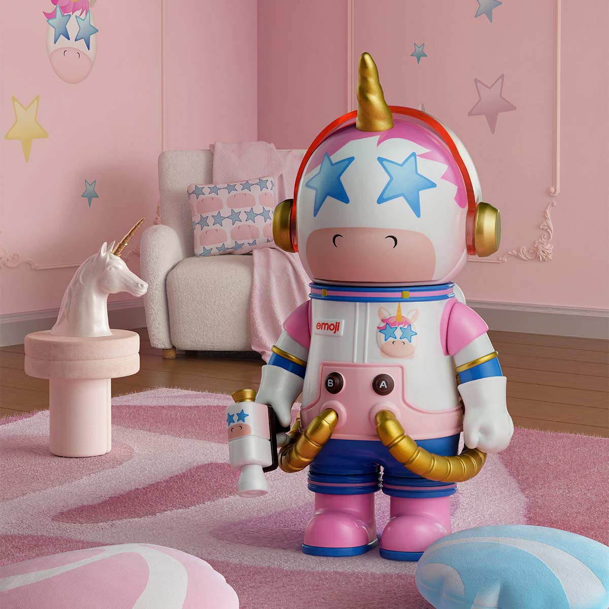 Mega Space Molly 100% × emoji Series by POP MART