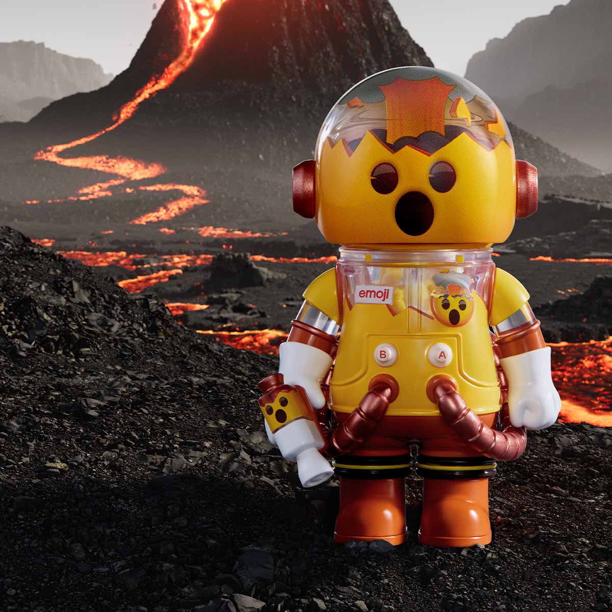 Mega Space Molly 100% × emoji Series by POP MART