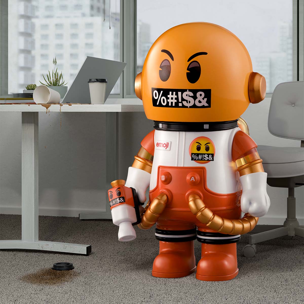 Mega Space Molly 100% × emoji Series by POP MART