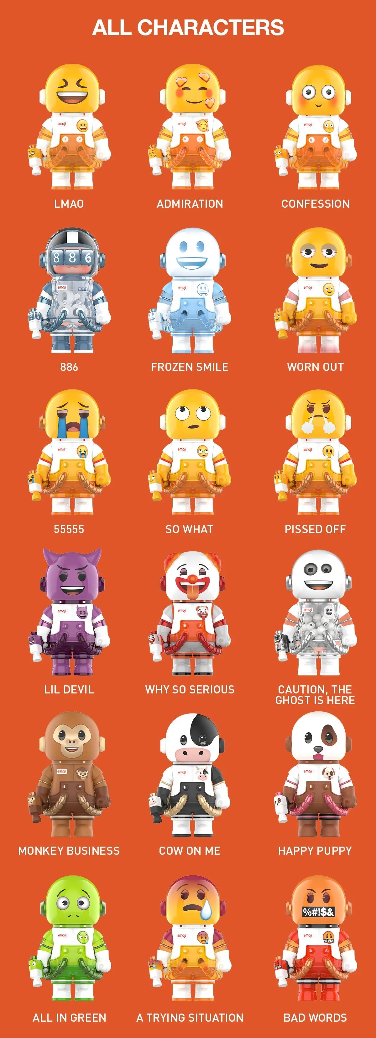 Mega Space Molly 100% × emoji Series by POP MART