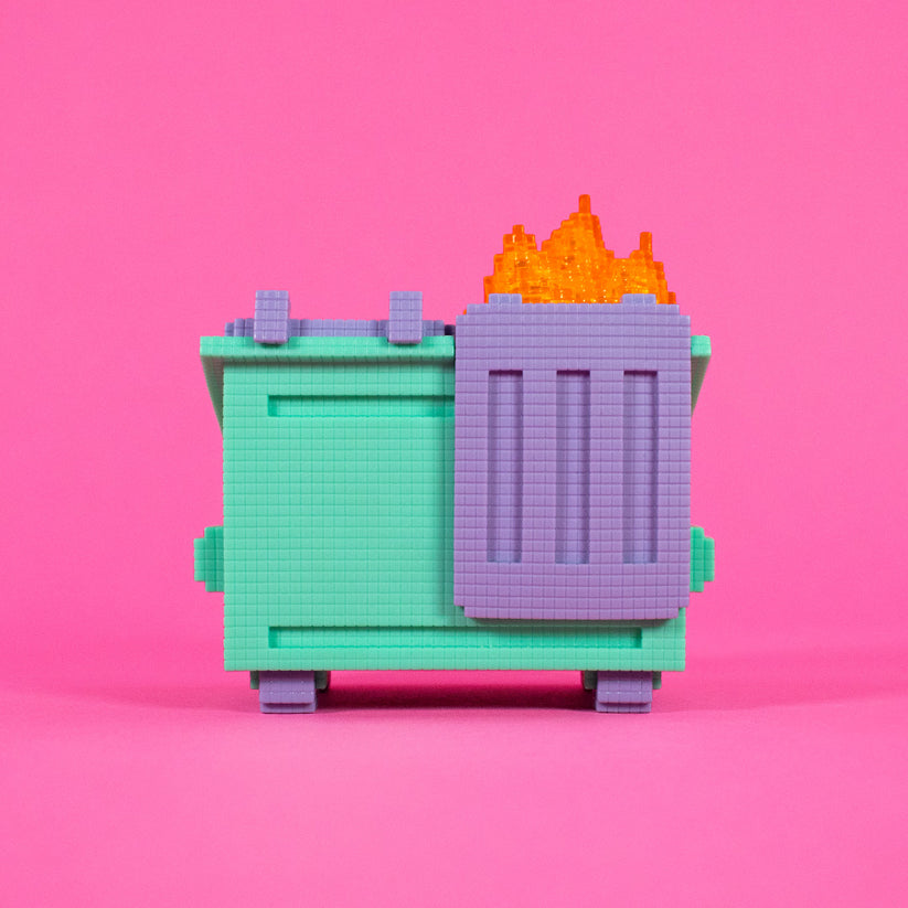 8-Bit Dumpster Fire Vinyl Figure by 100% Soft