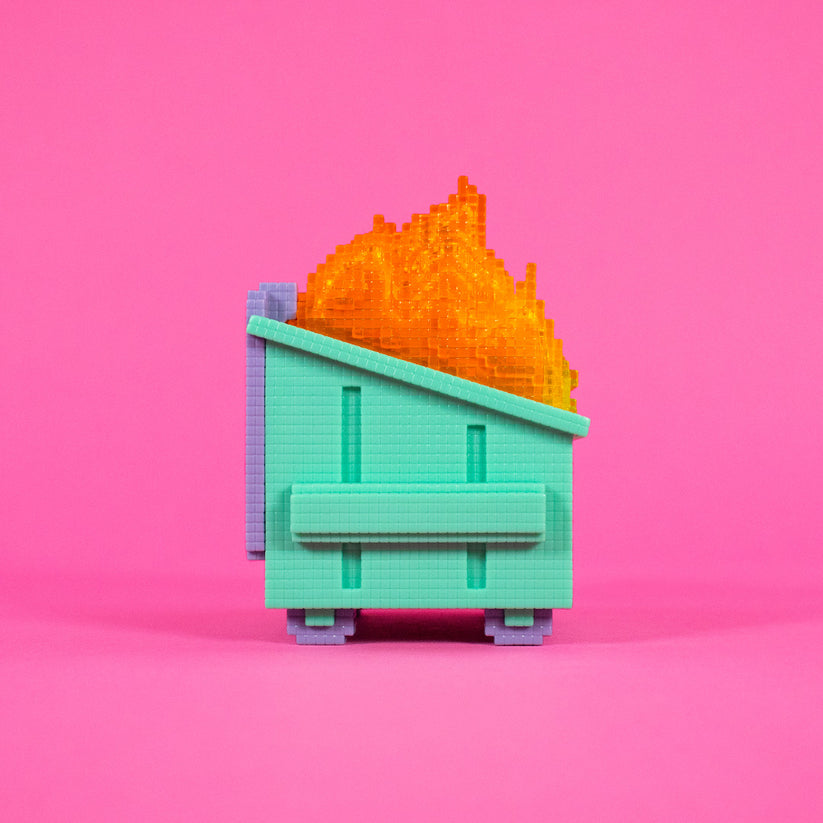 8-Bit Dumpster Fire Vinyl Figure by 100% Soft