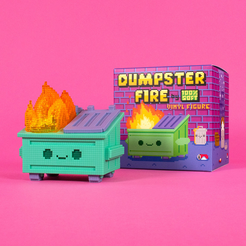 8-Bit Dumpster Fire Vinyl Figure by 100% Soft